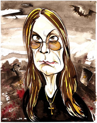 Ozzy Osbourne (colour caricature) by Neale Osborne